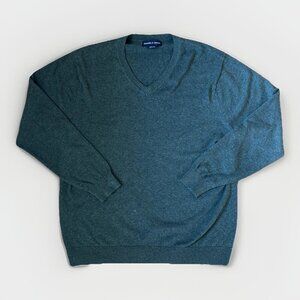 Preswick & Moore Long Sleeve V Neck Sweater Gray Men's Size Large 100% Cotton